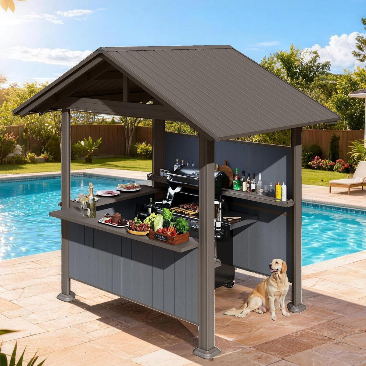 9.4 X 6.2 FT Hardtop Grill Gazebo