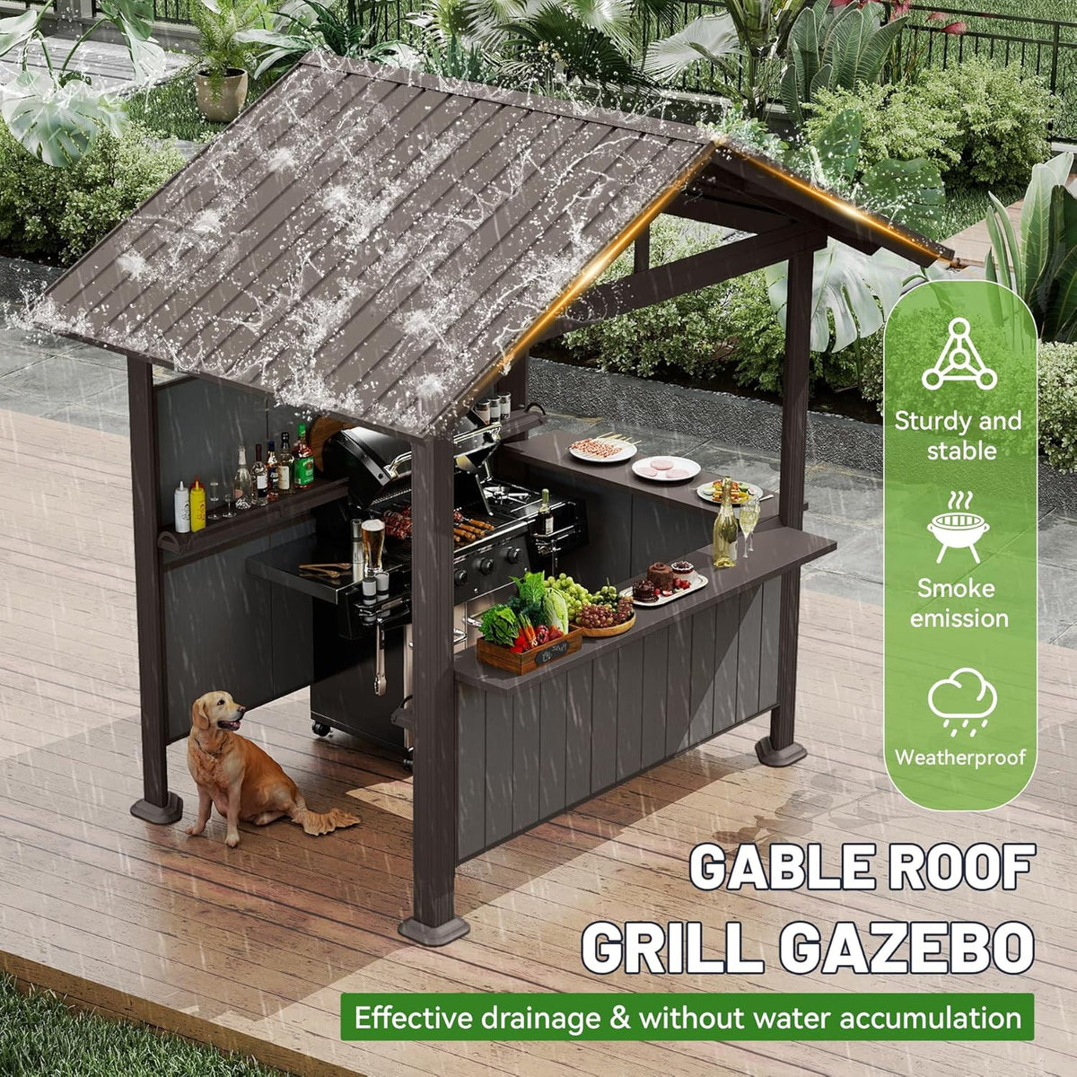 9.4 X 6.2 FT Hardtop Grill Gazebo