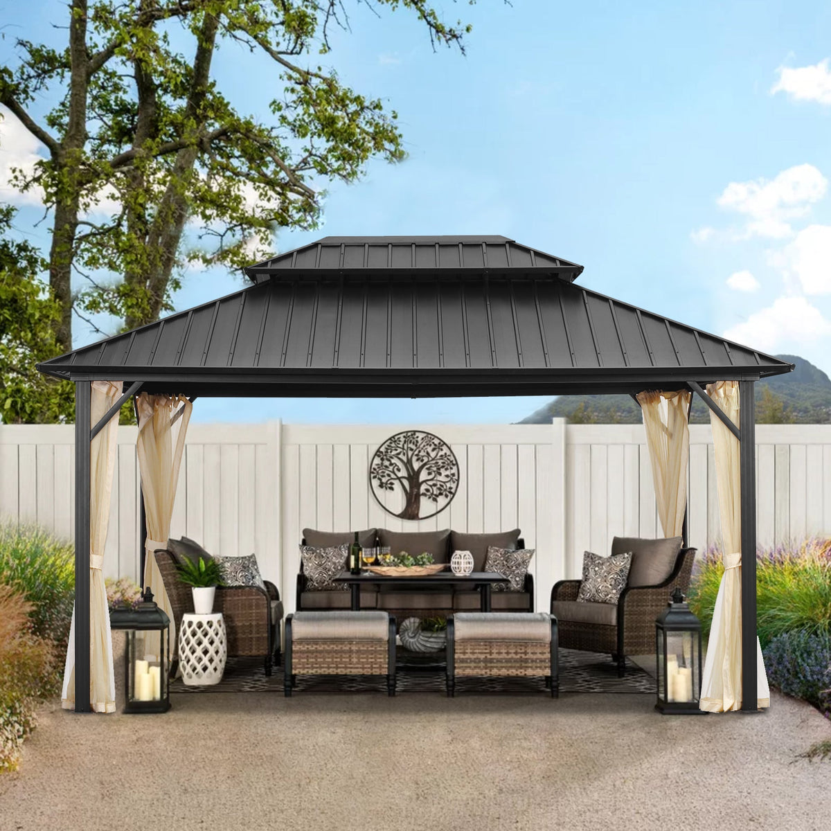 Ainfox 12x16 Ft Patio Gabezo Outdoor Canopy