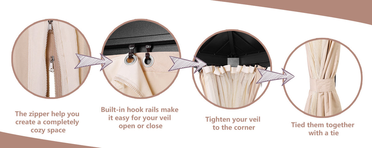 Ainfox 12x16 Ft Patio Gabezo Outdoor Canopy