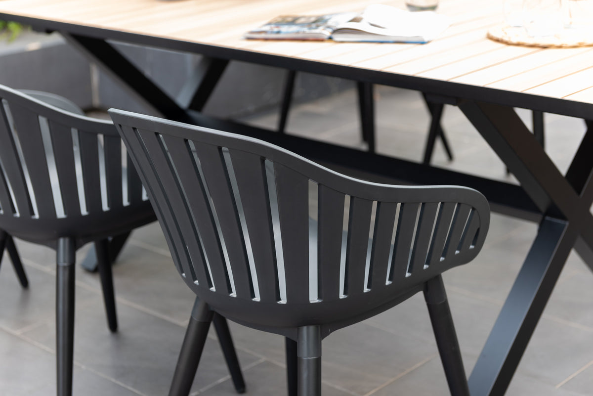 Panama Dark Rectangular Table and 6 Nassau Chairs