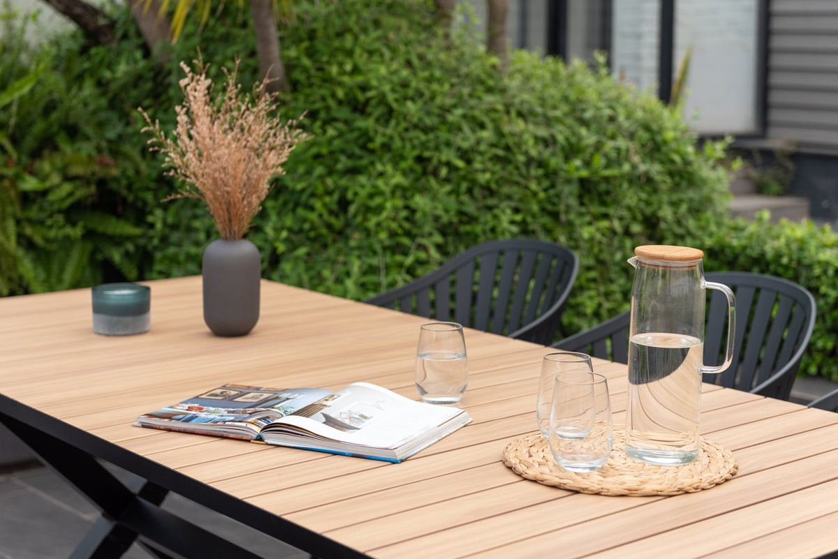 Panama Dark Rectangular Table and 6 Nassau Chairs