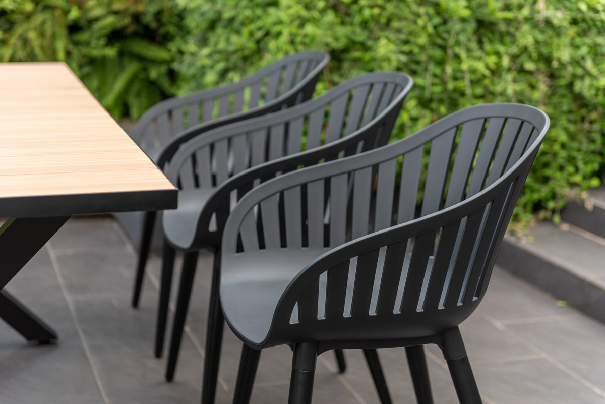 Panama Dark Rectangular Table and 6 Nassau Chairs