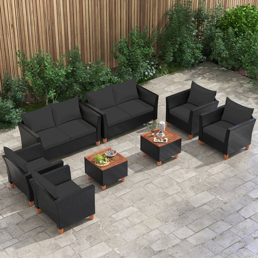 8-Piece Outdoor Conversation Set with Storage Coffee Table - Yard Noble