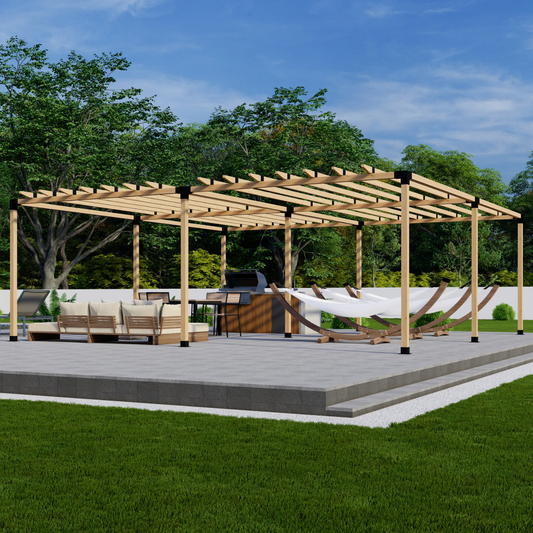 DIY Pergola Bracket Kit for a Freestanding Pergola With Roof Rafters - Any Size Up to 24' x 24' - Yard Noble