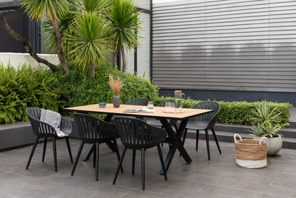 Panama Dark Rectangular Table and 6 Nassau Chairs